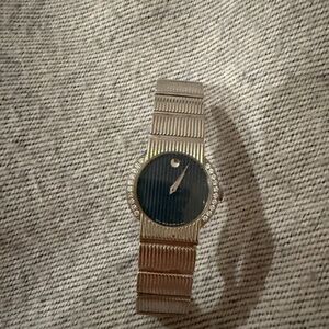vintage Movado watch blue face with diamonds